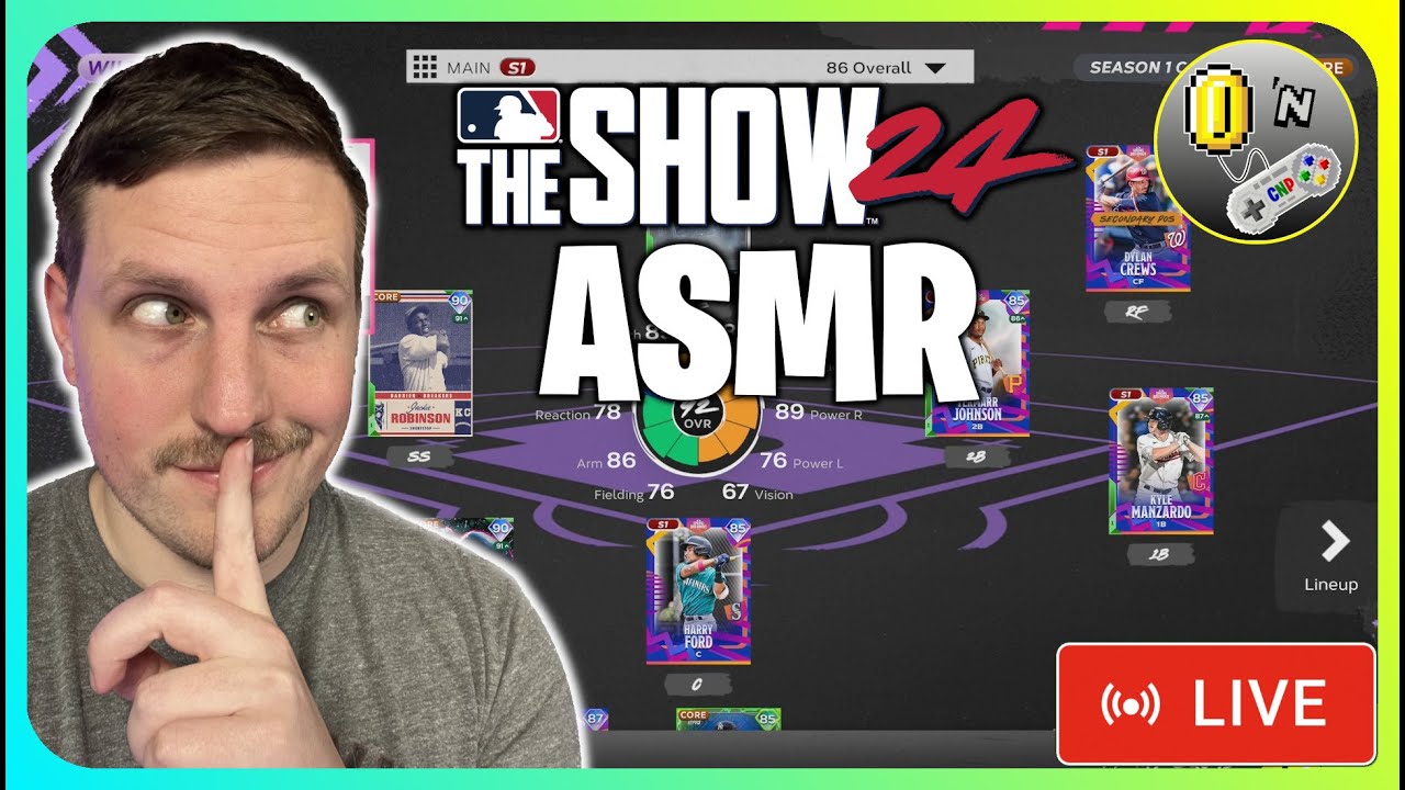 (ASMR Gaming) MLB The Show 24 LIVE BR WITH CNP! (Controller Sounds)