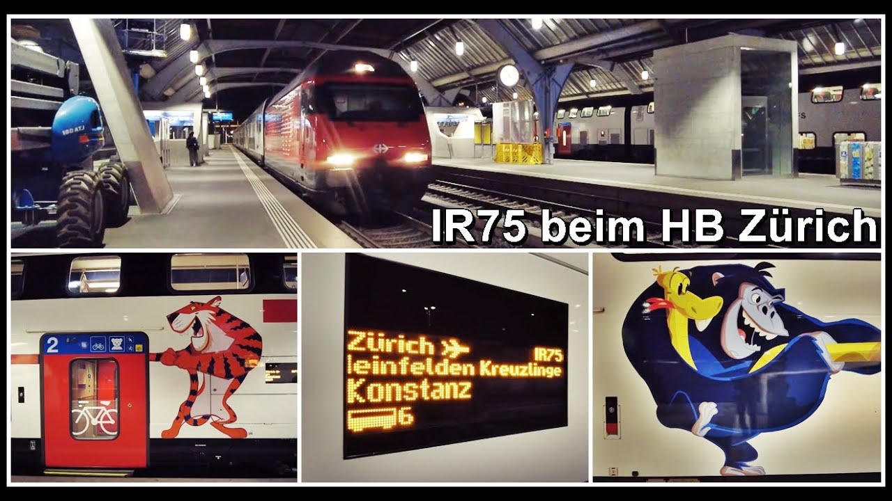 Ankunft und abfahrt eines SBB IR75 beim Hauptbahnhof Zürich, Stadt Zürich, Schweiz 2023
