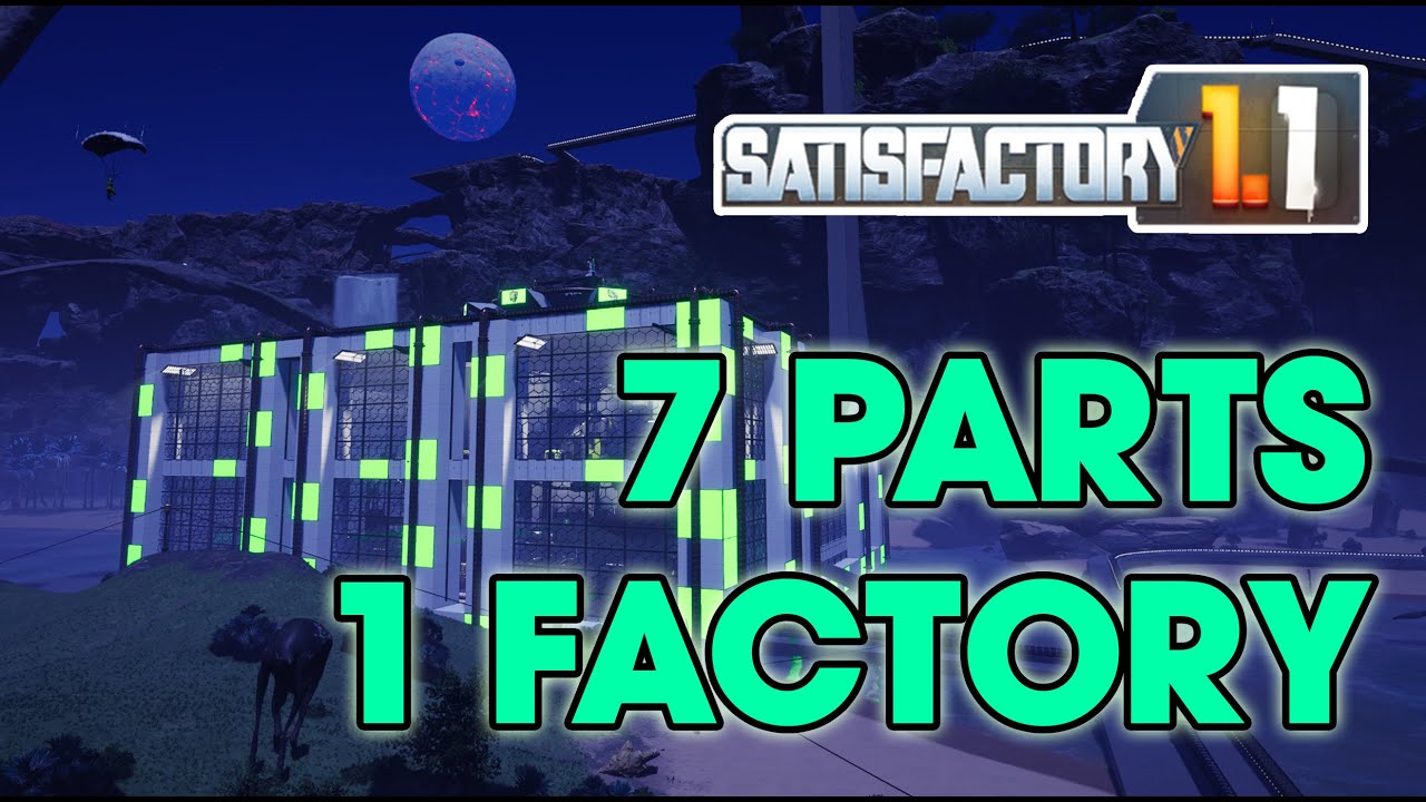 Satisfactory 1.1 | Neon Tech Cube – One Factory, 7 Late‑Game Parts | Showcase
