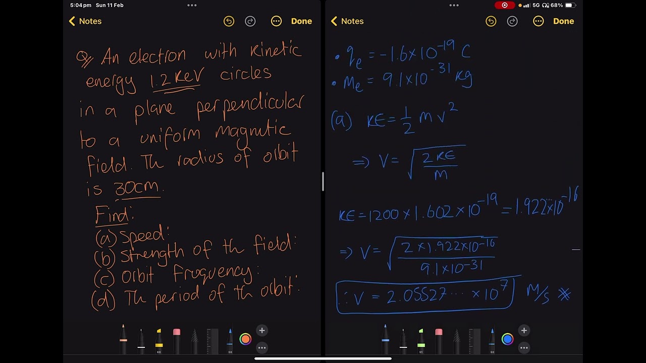 Module 6 Electromagnetism Set3 Q10 Charged particles in uniform magnetic fields