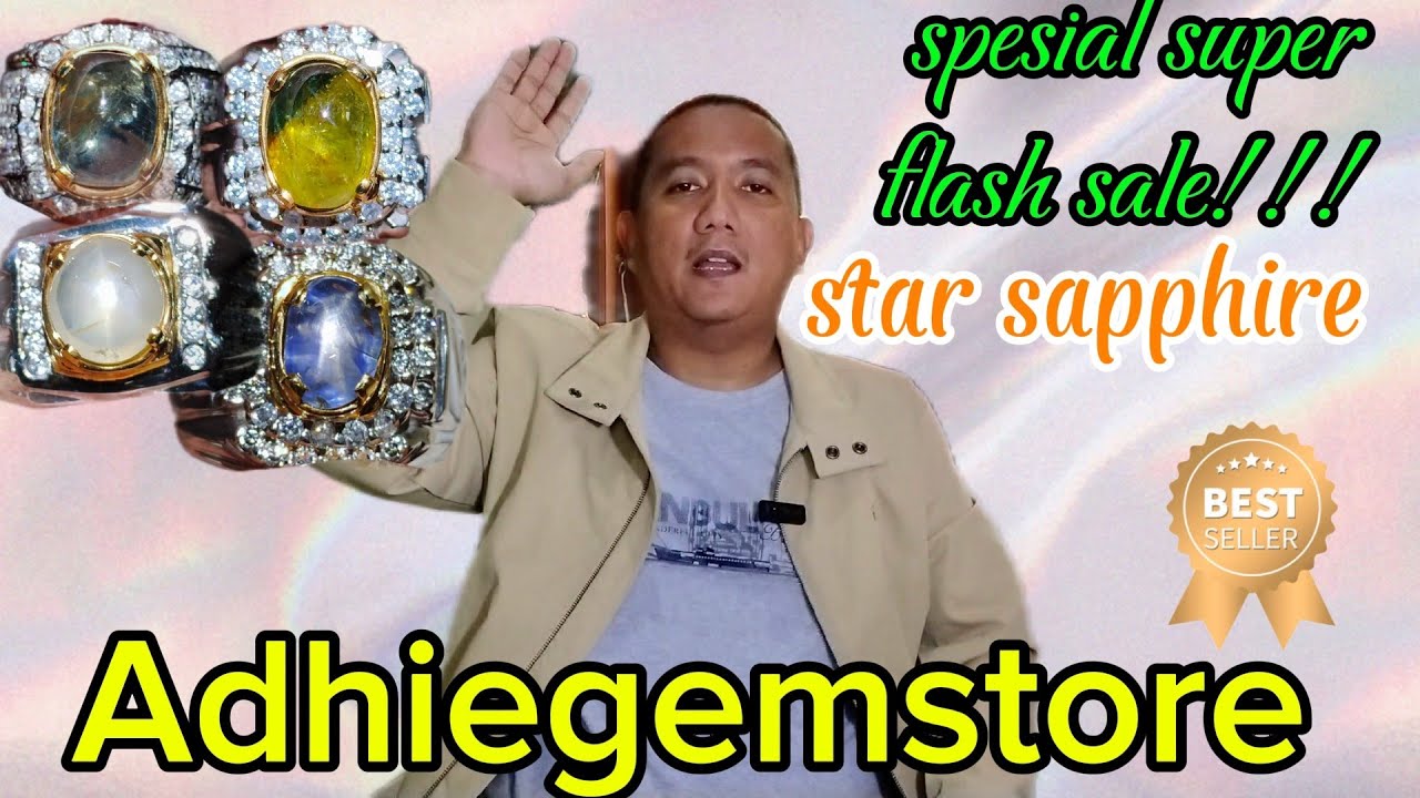 Spesial flash super sale permata natural star sapphire noheat Srilanka