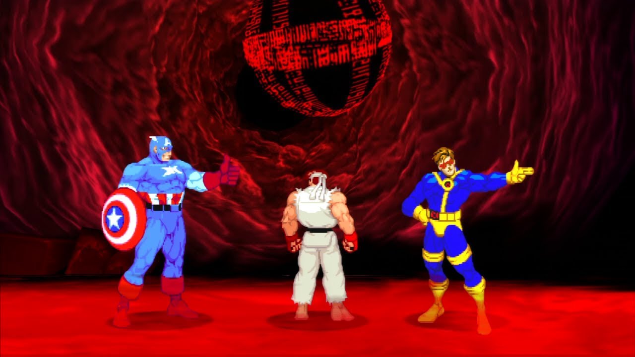 Marvel VS Capcom 2 - Captain America/Ryu/Cyclops - Expert Difficulty Playthrough