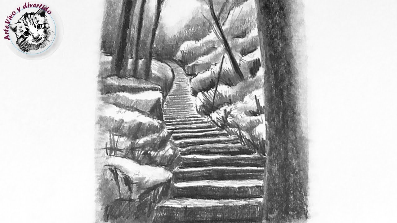 Como Dibujar un Bosque y lograr Profundidad y Atmosfera Tecnica de Dibujo a lápiz 2