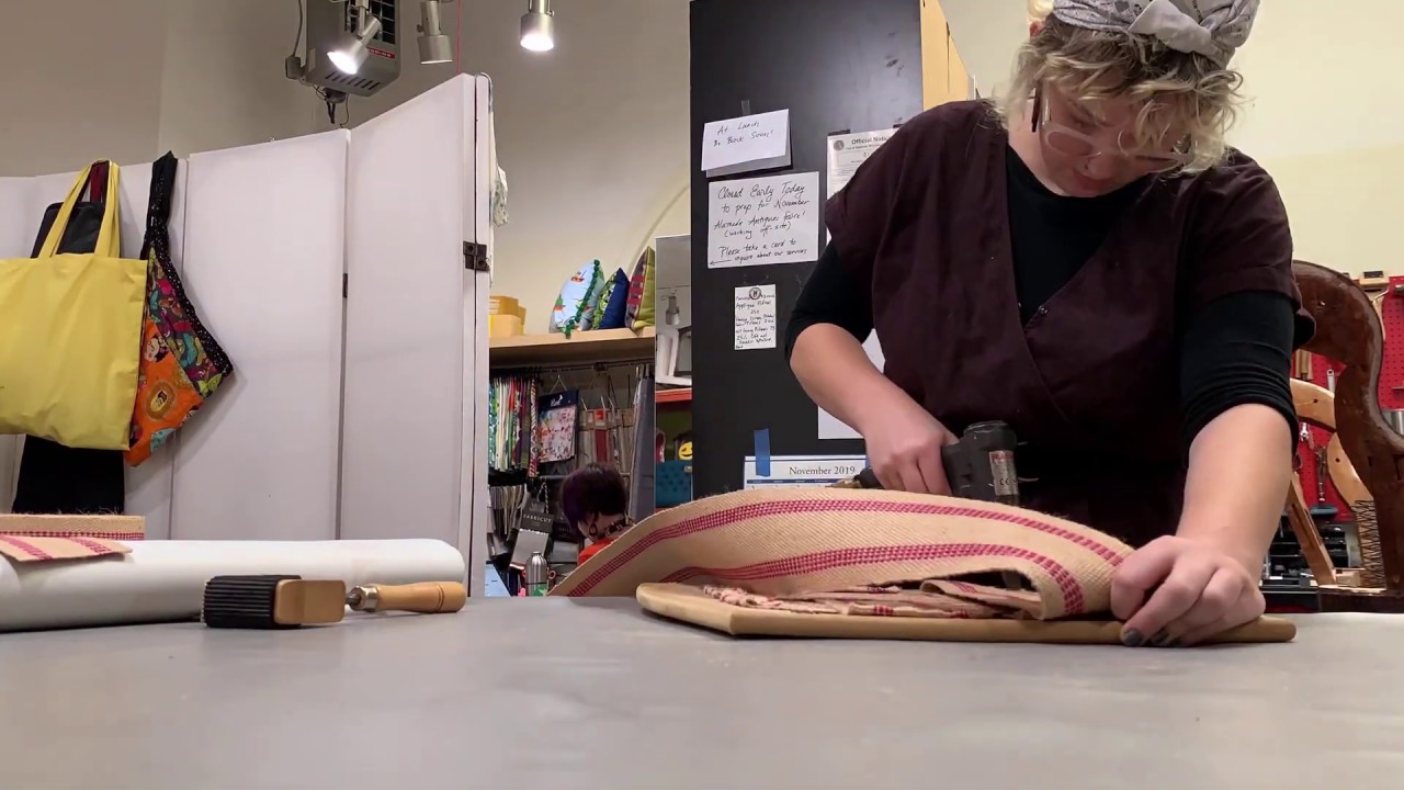 Timelapse: webbing up a chair seat at Joona Fabriculture, Artisan Curtains and Upholstery