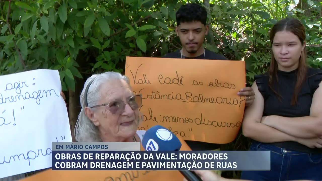 Obras de reparação da Vale: moradores cobram drenagem e pavimentação de ruas