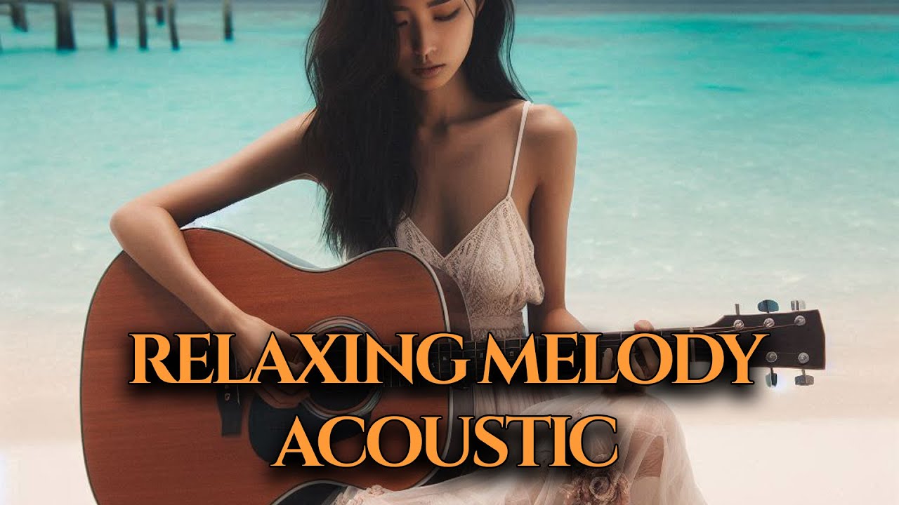 Serene Melodies of Clarissa Acoustic: Uplifting Guitar in a Tranquil Sunset Beach Setting
