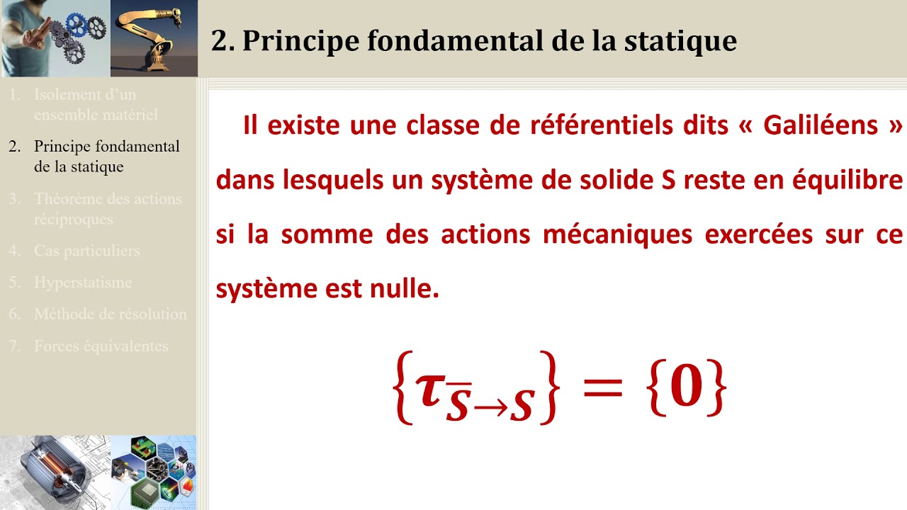 CI5.2 Principe fondamental de la statique PFS (PCSI/MPSI/PTSI)