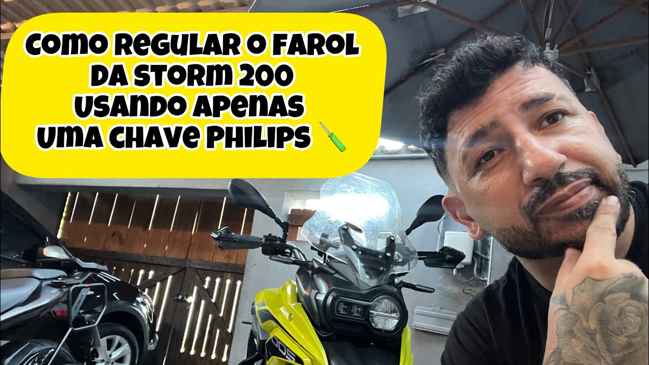 Regulando o farol da storm 200 