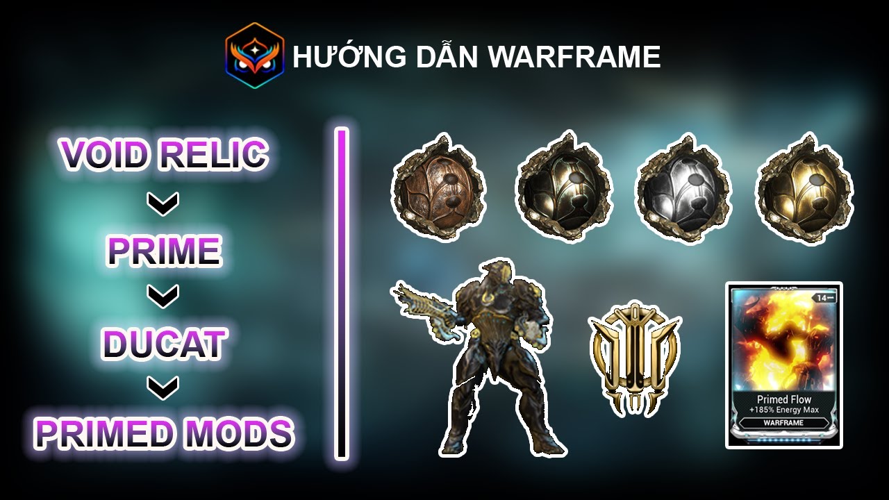 Hướng Dẫn Warframe - Void Relic có gì đặc biệt? Primed Mod? Ducat?