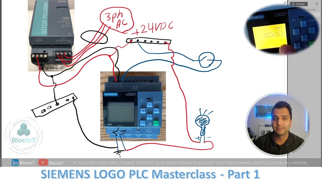 38- Siemens LOGO PLC Masterclass. Part 1: Wiring, obtaining the software, Overview of the menus