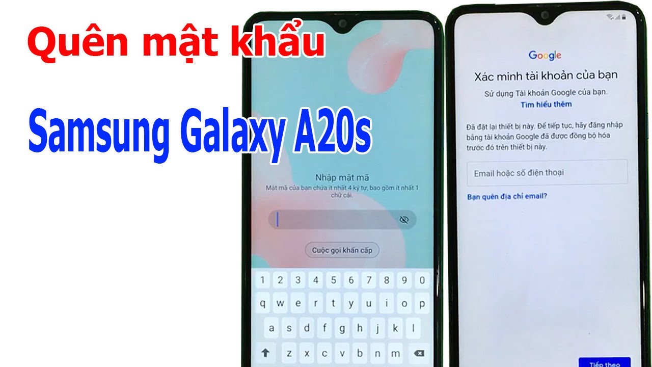 Mở khóa và xóa xác minh tài khoản Google trên Samsung Galaxy A20s khi bị quên