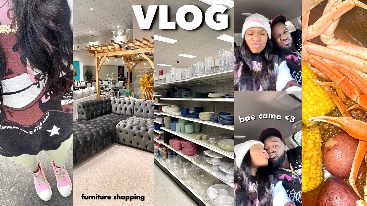 VLOG | FURNITURE SHOPPING FOR APARTMENT + HANGING w/ MY SISTERS + IMAGINARY FRIEND PRANK + SEAFOOD