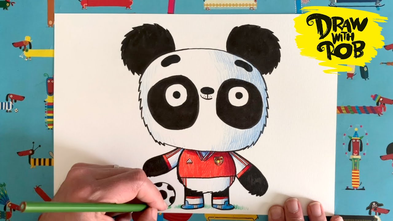 #DrawWithRob 21 Football Panda