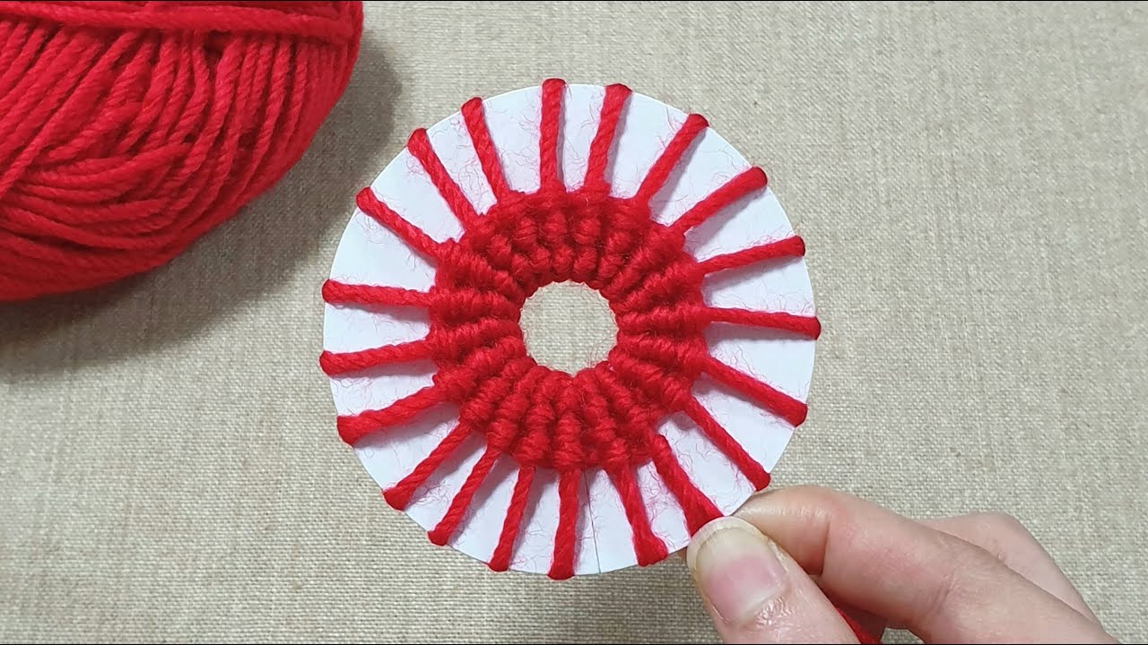 Amazing Flower Craft Idea with Woolen Yarn - Hand Embroidery Hack - Amazing Trick -DIY Woolen Flower