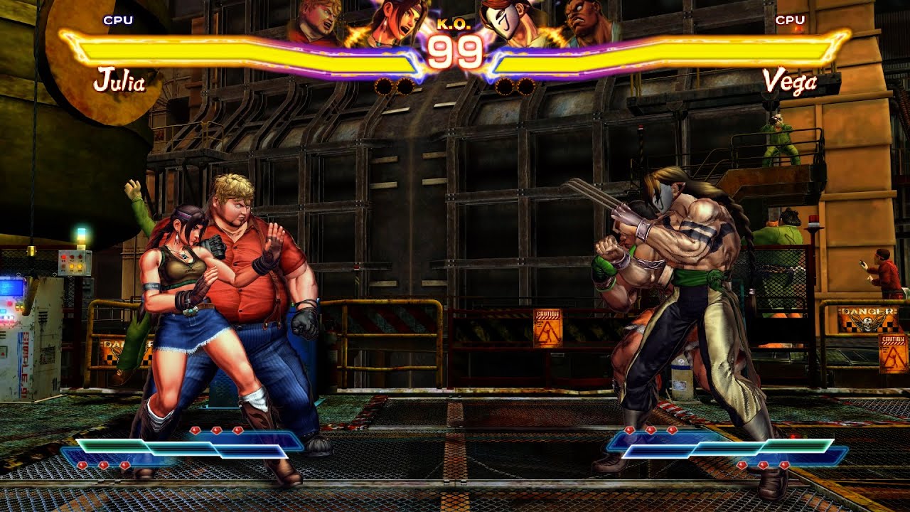 Julia & Bob vs Balrog & Vega! Street Fighter X Tekken CPU vs CPU