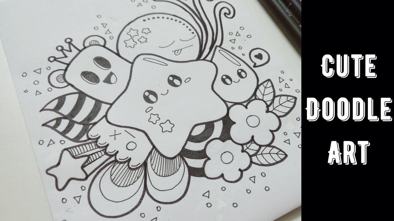 ✨Cute Doodle Art🌟 | Easy Step-by-Step Doodle | Doodle with me 👩🏻