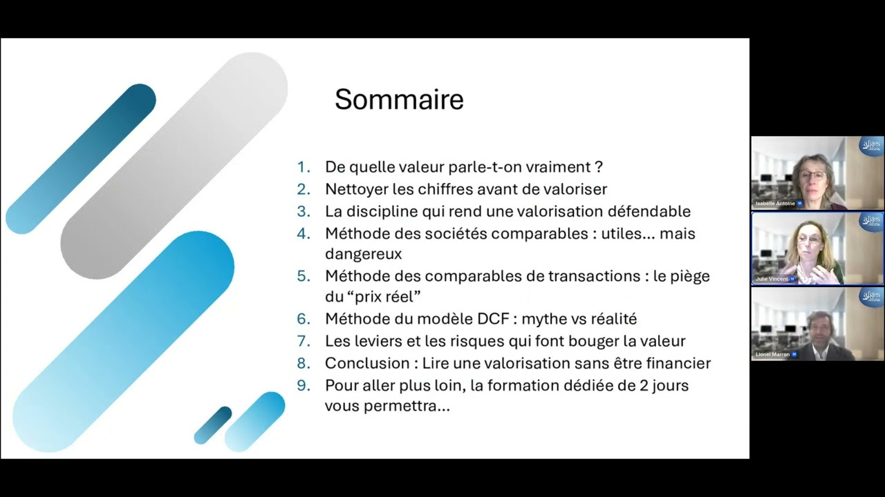 Valorisation dentreprise quels pieges quels risques quels leviers replay 2026 02 05