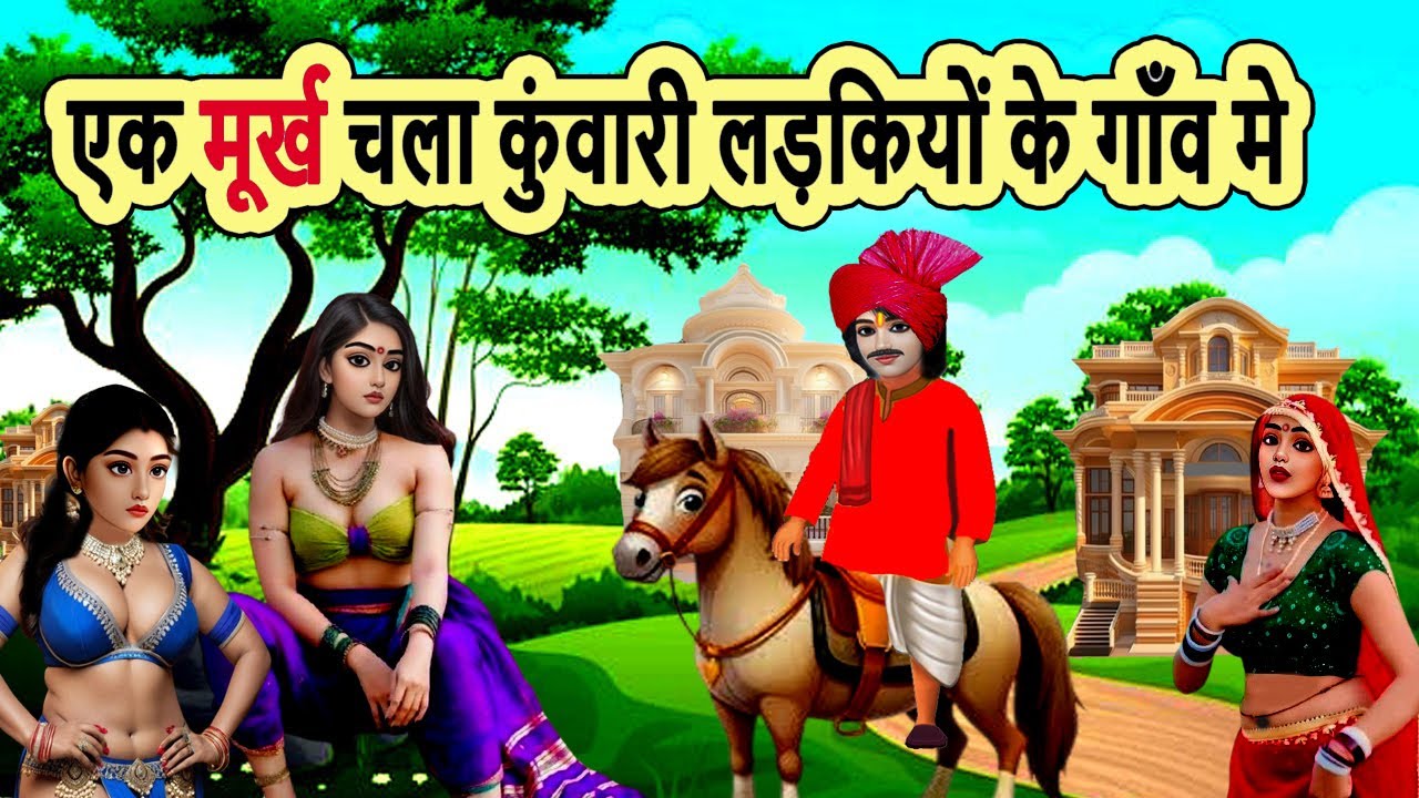 एक मूर्ख चला कुंवारी लड़कियों के गाँव मे | moral story | hindi kahani | cartoon story | mann k voice