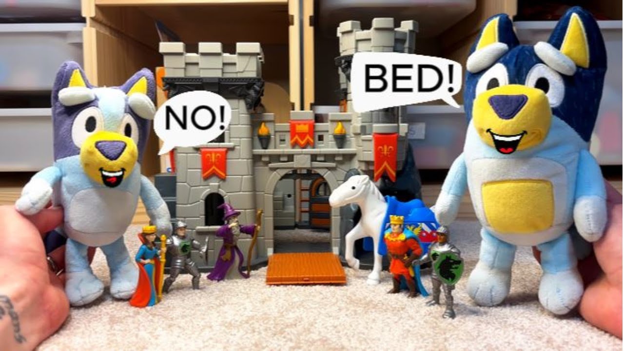 Bedtime Battle!  Bluey Locks Herself in a Castle!