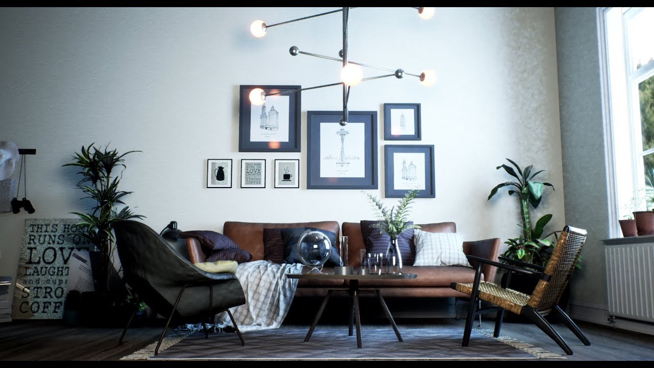 UE4 Raytrace Lighting Training | Living Room | GI, Reflection, Shadow, AO, Translucent | RTX 2080ti