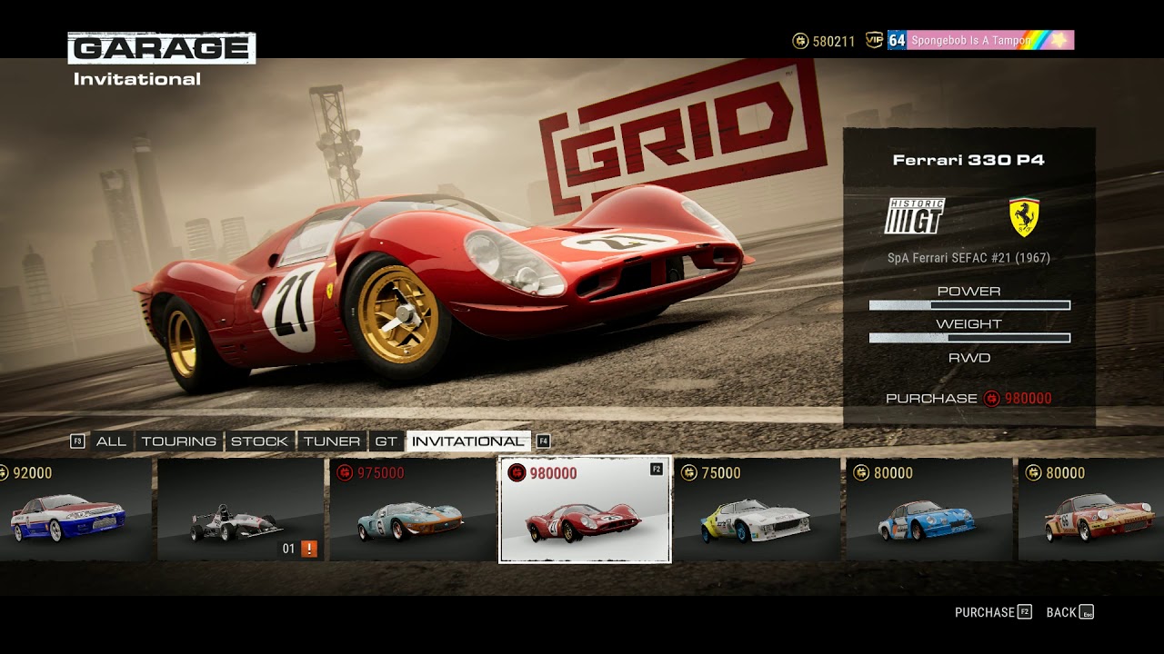 GRID 2019 - Full Car List & Tracks