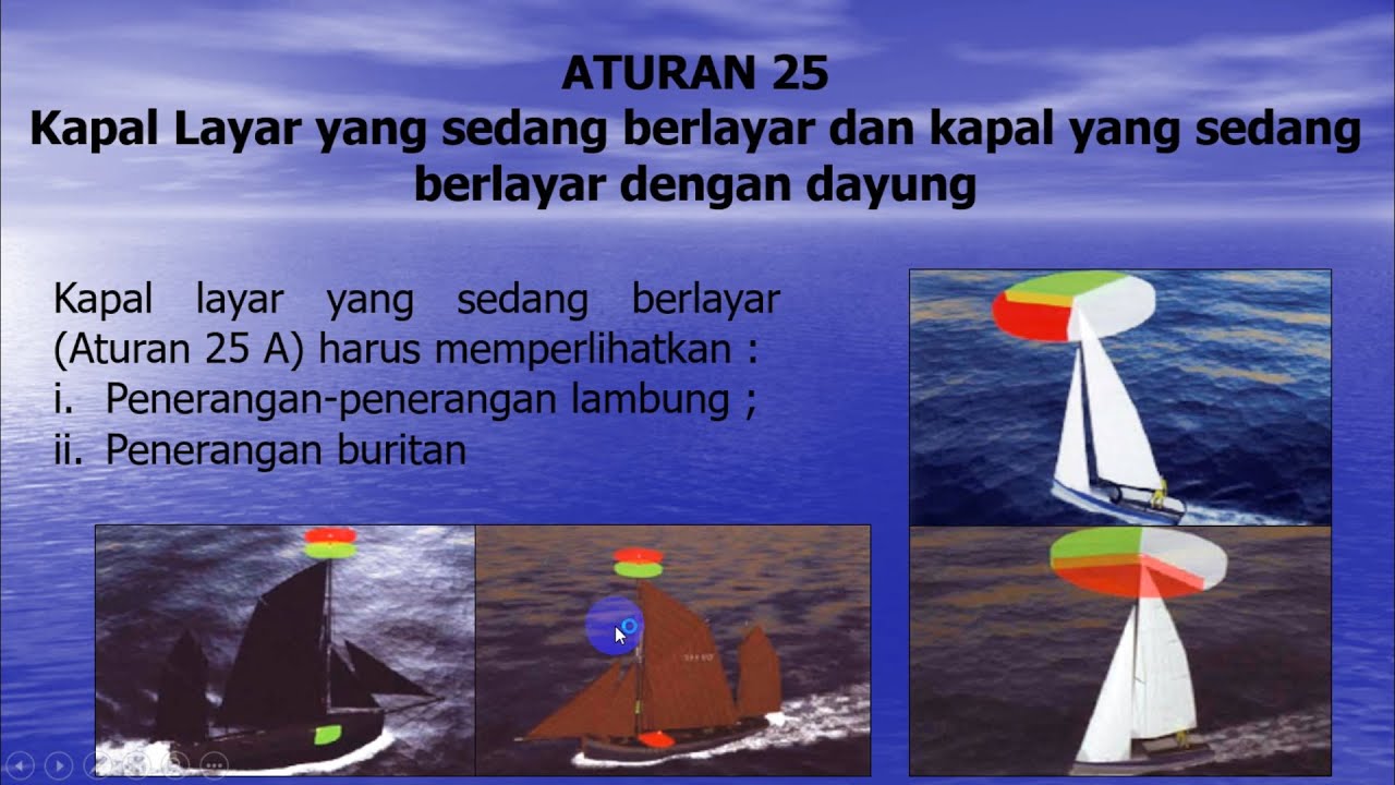 P2TL Aturan 25  Kapal Layar Sedang Berlayar (Colreg Rule 25)