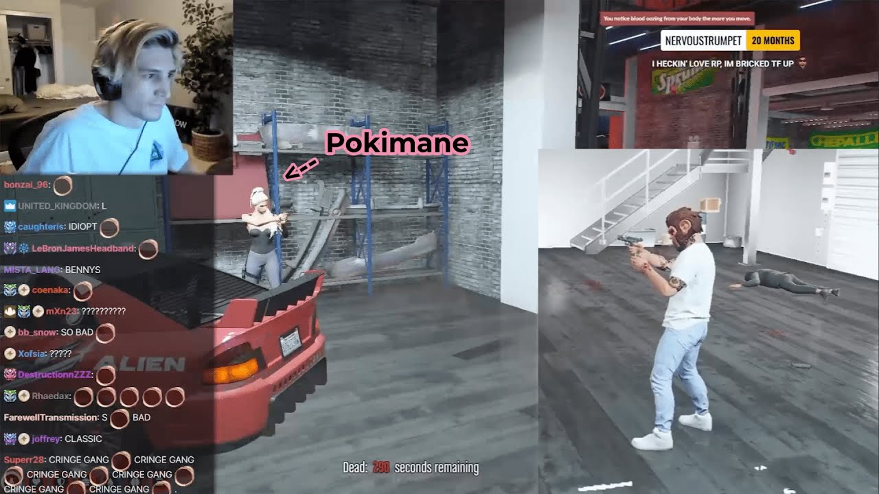 xQc and Pokimane goes to War with Flippy and others in Bennys