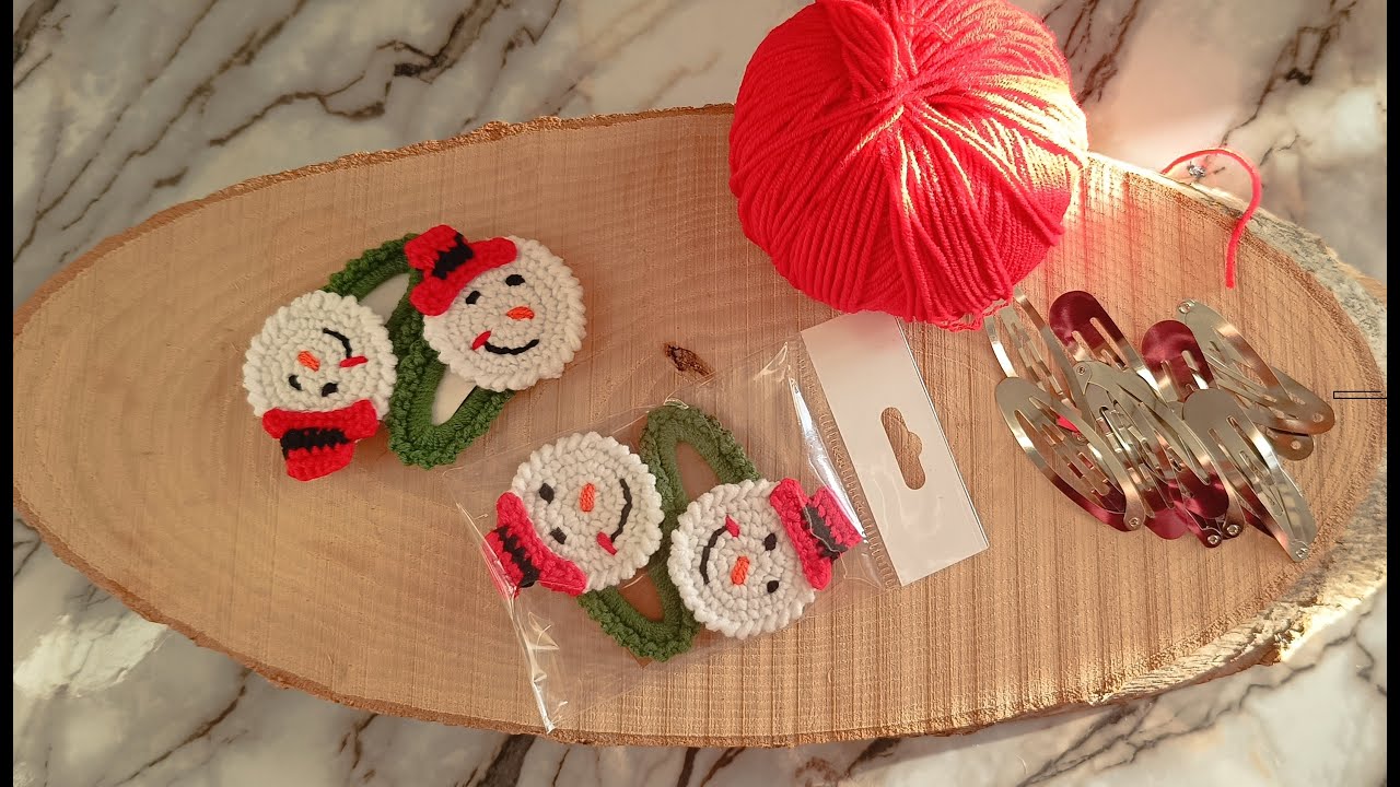 Kardan adam toka yapımı. Örgü toka #christmas #diy #handmade #crochet #yeniyılhediyesi #amigurumi