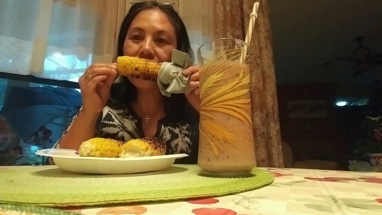 My Maundy Thursday Snacks  #grilledsweetcorn  #freshfruitshake