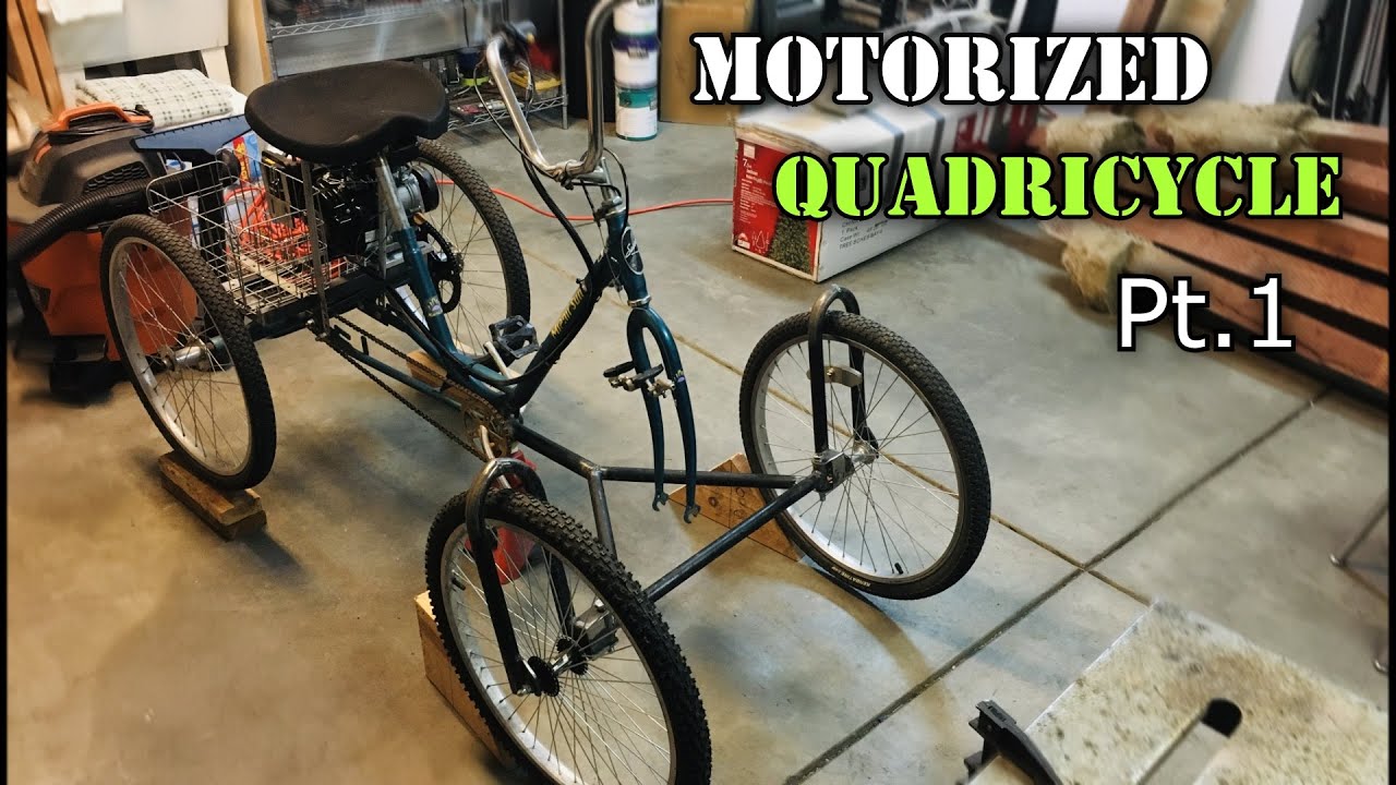 How To Build A Motorized 4 Wheel Bike | Tricycle conversion pt.1