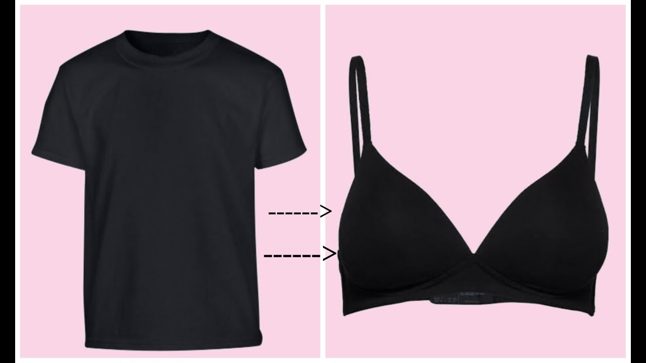 DIY Soft Padded Bra / Bikini From T-shirt | टीशर्ट से padded ब्रा