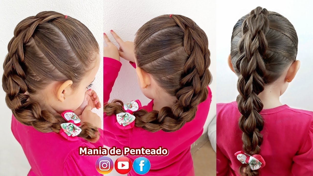 Penteado Infantil trança 3D passo à passo.