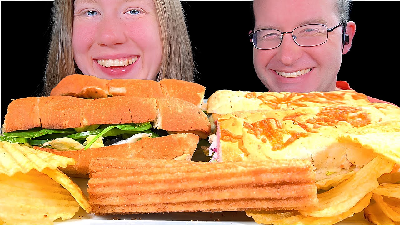ASMR SUBWAY SANDWICHES MUKBANG EATING SOUNDS