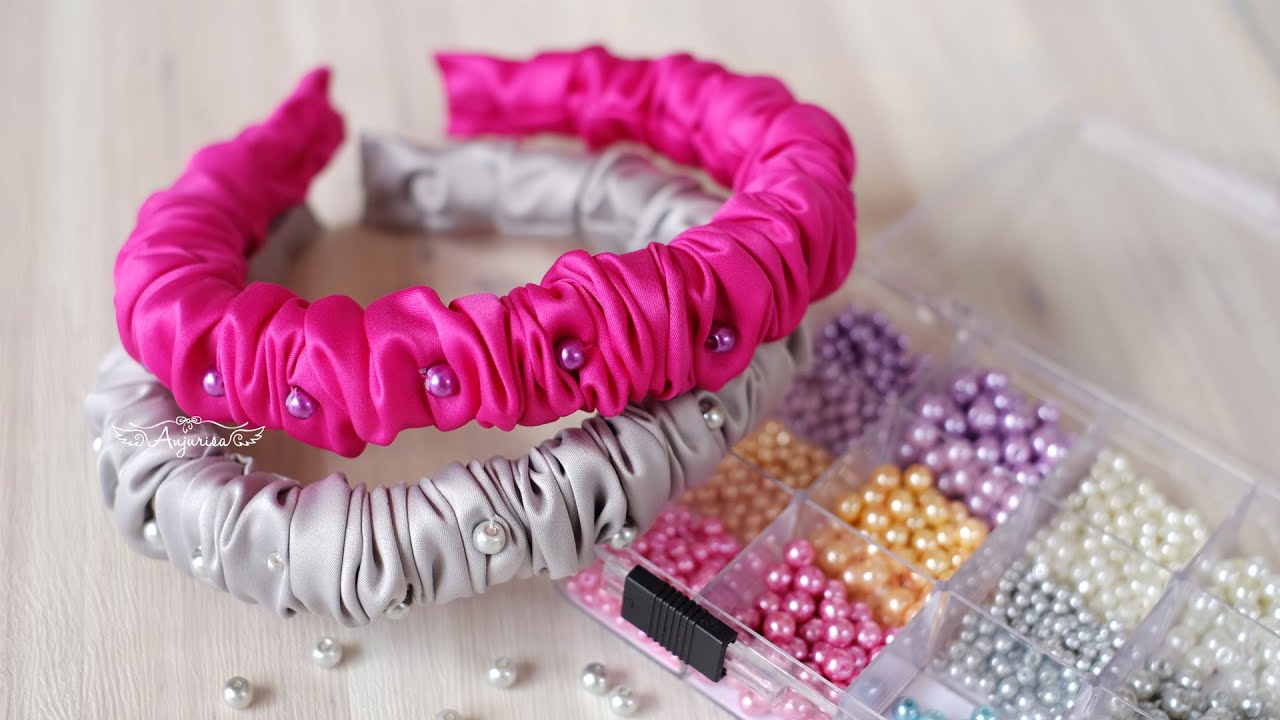 Прикрепление бусин к резинкам для волос. Повязка на голову своими руками. Как сделать резинку для...