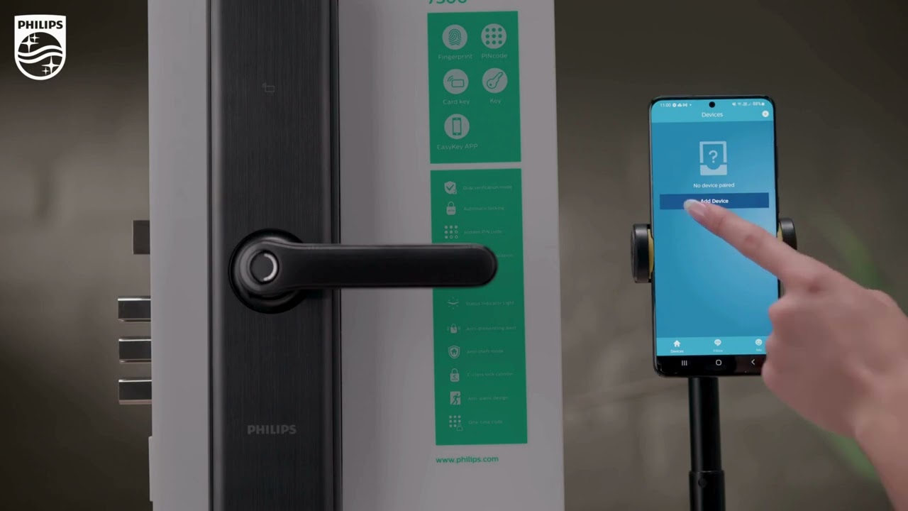 How To Connect The Door Lock To App (Bluetooth) - Philips EasyKey DDL7300 5HB