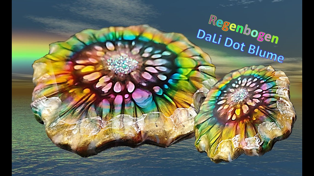 #36_Regenbogen DaLi Dot Blume 🌈🪷🌈  |  Rainbow DaLi Dot Flower  |  ResinArt