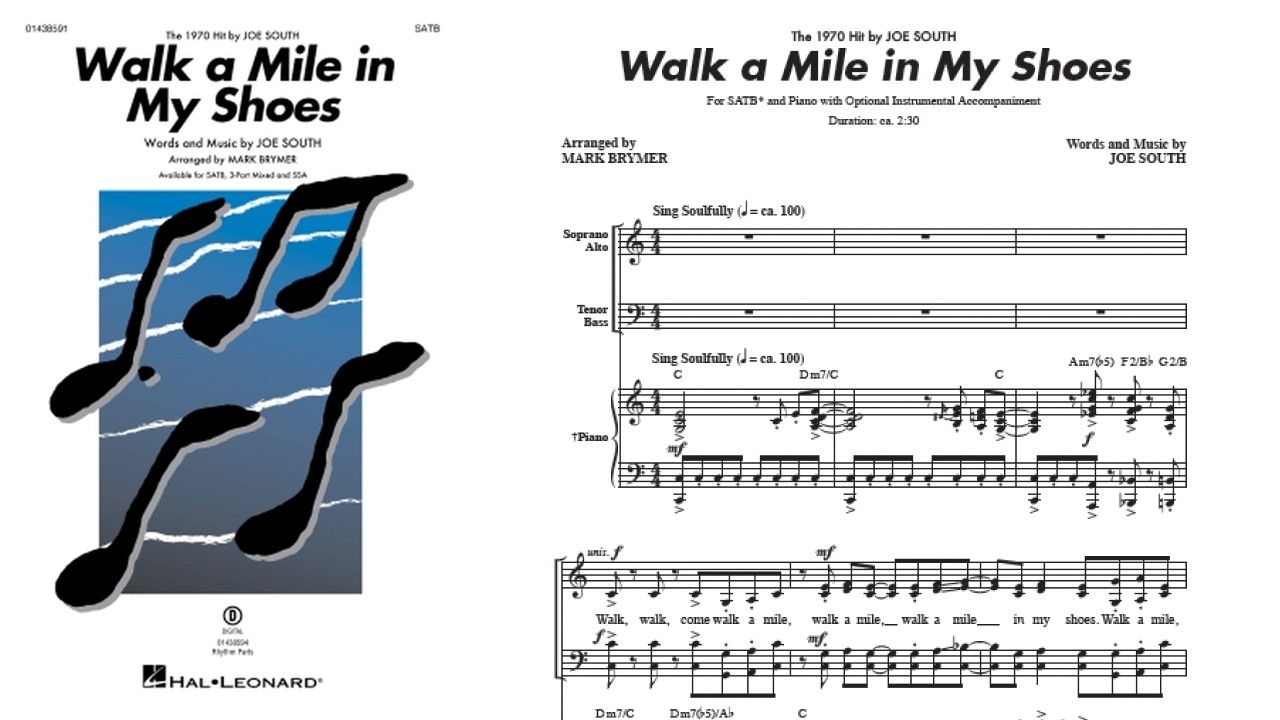 «Пройди милю в моих ботинках» Джо Саута | Хор SATB | Аранжировка Марка Браймера