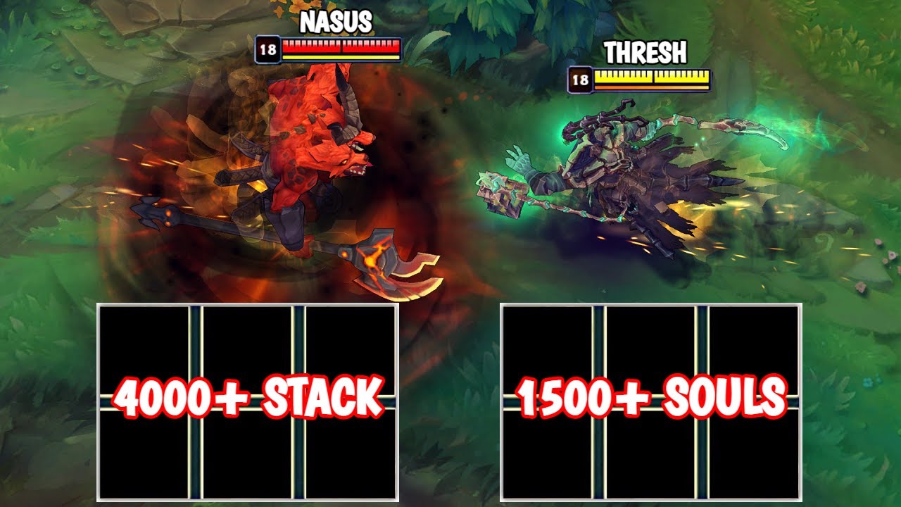1500+ SOULS THRESH vs 4000+ STACK NASUS NO ITEM FIGHTS & Best Pentakills!
