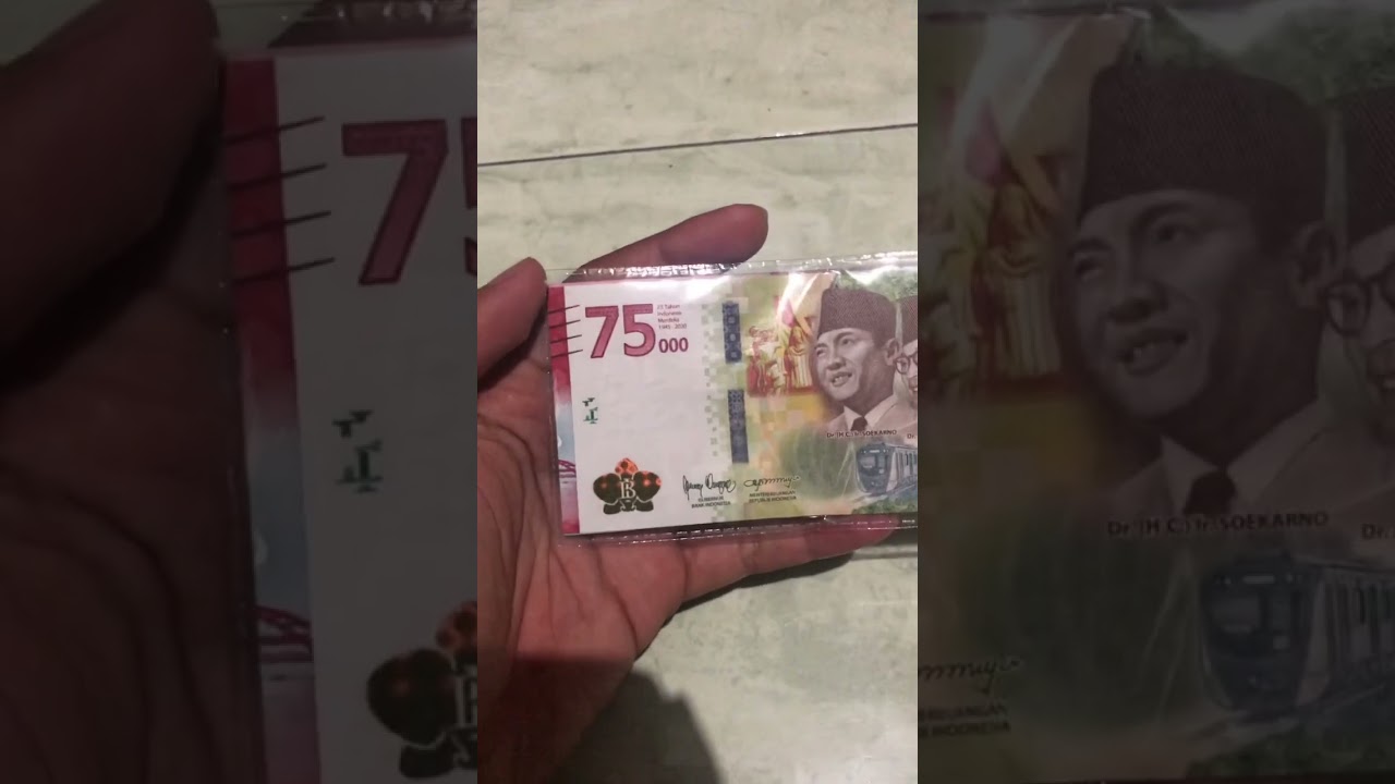 Uang 75000 Rupiah 🥰🙏 #75000 #uangbaru #rupiah