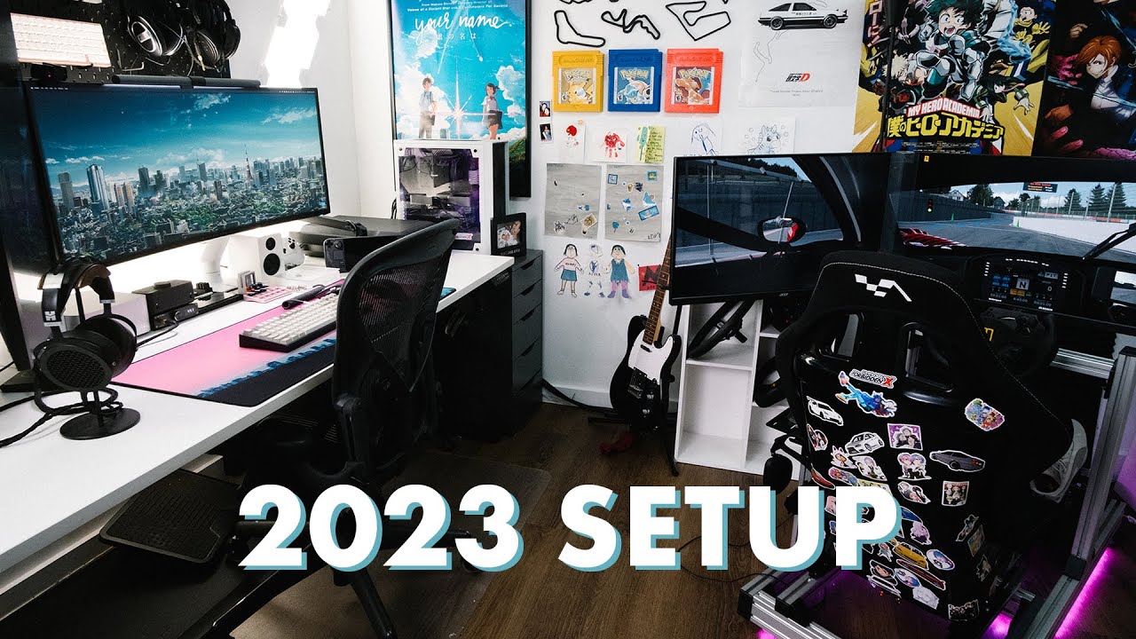 My 2023 Dream Office & Gaming Setup Tour || Desk + Sim Racing