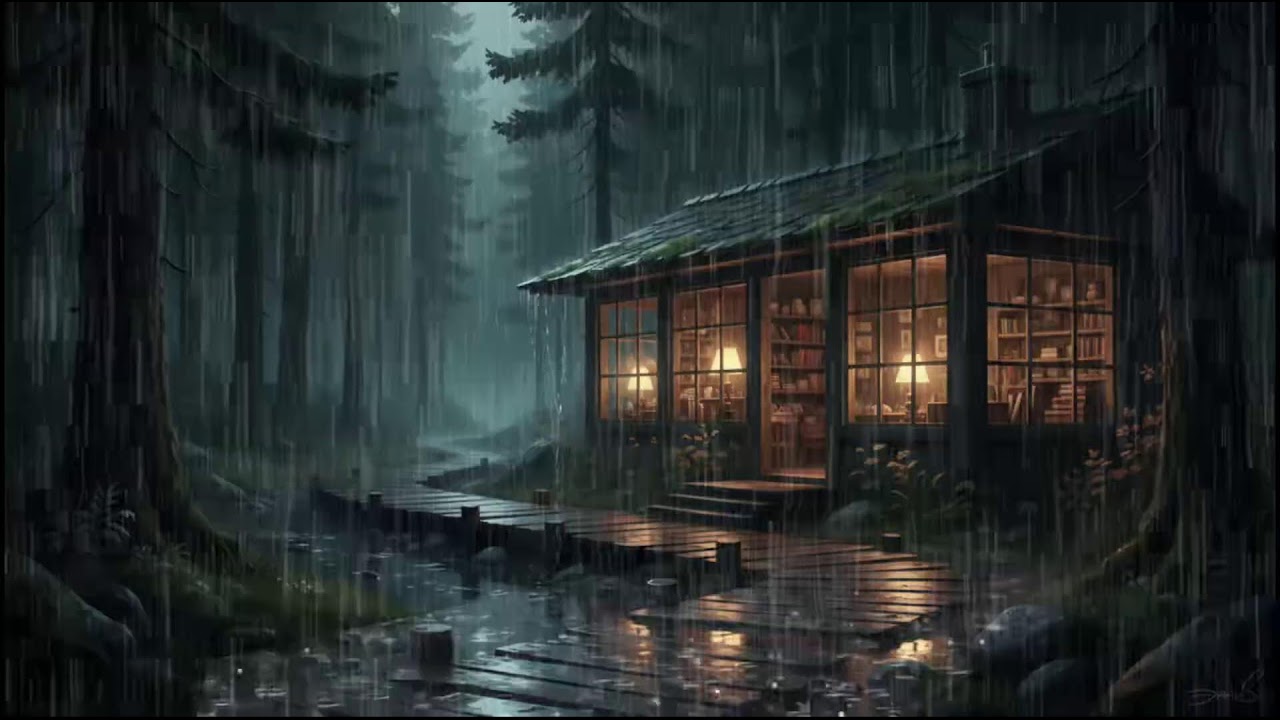 Cozy Forest Cabin in Rain 🌧 | Calm Rain Ambience for Deep Sleep, Relaxation, and Rain Therapy
