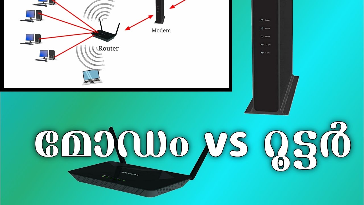 Difference between Modem and Routers | Tutorial in Malayalam |മലയാളം| Graphical | Ethernet | Fiber