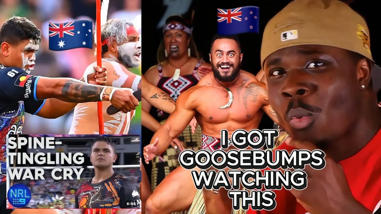 🇺🇸🇦🇺🇳🇿ABORIGINAL WAR CRY VS MAORI HAKA - REACTION🔥😱🔥@NRLonNine