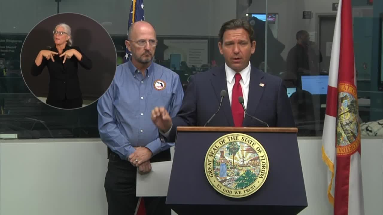 Governor DeSantis talks about state preps for Tropical Strom Milton