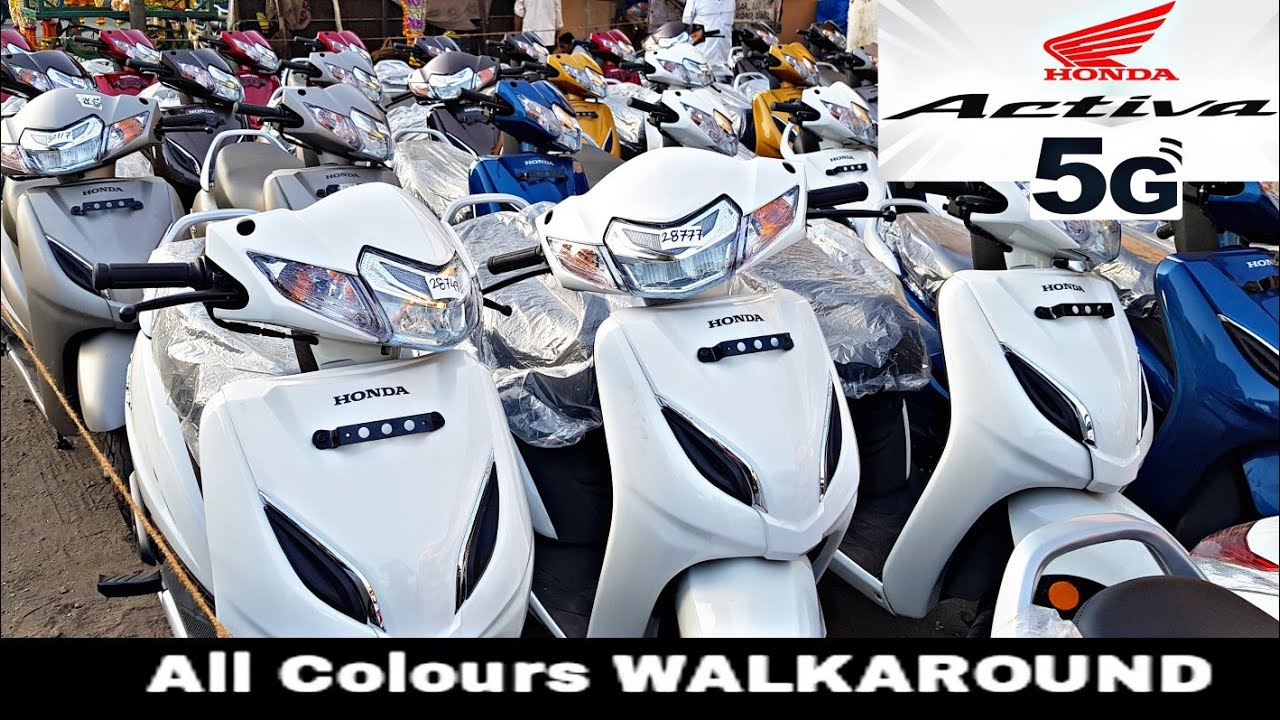 All New Honda Activa 5G Red, Black,White,Grey,Blue and Brown Colour Walkaround