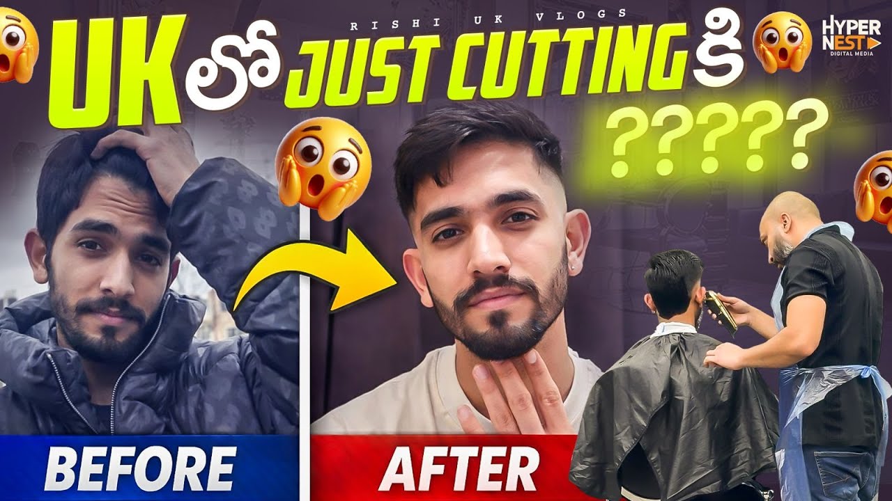 UK Lo Hair Cut Experience | Indian vs UK Barber Shop | Telugu Vlog | Sai Rishi