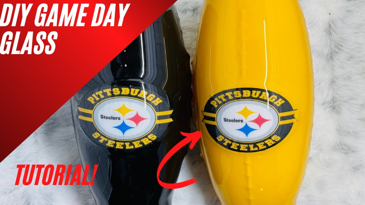 EASY DIY GAME DAY DRINKING GLASSES:Game Day Football Glasses Tutorial using Dollar Tree Glasses