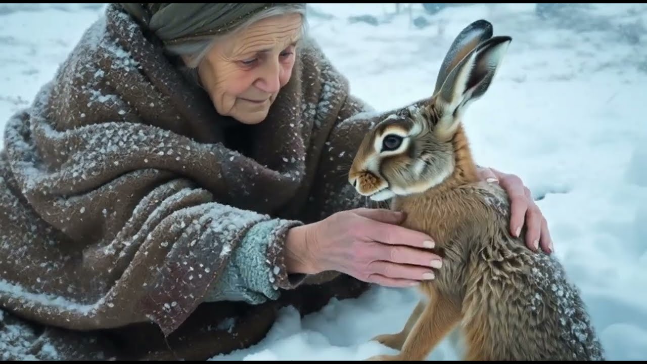 RESCUED HARE FROM DEATH IN −70° FROZEN HELL 
