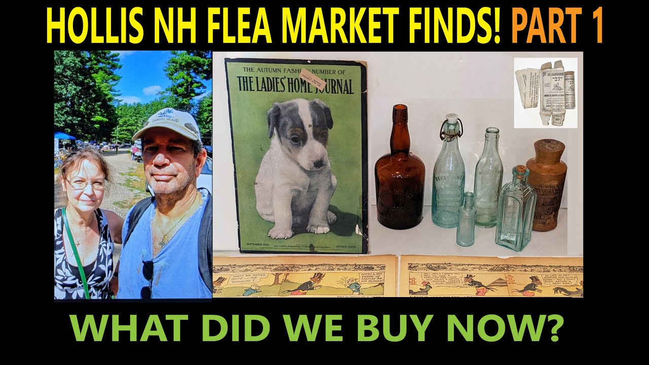 HOLLIS FLEA MARKET: RARE BOTTLES?! & MORE! PART 1 BROWSE THE FLEA MARKET WITH MASS RIVER PICKERS!