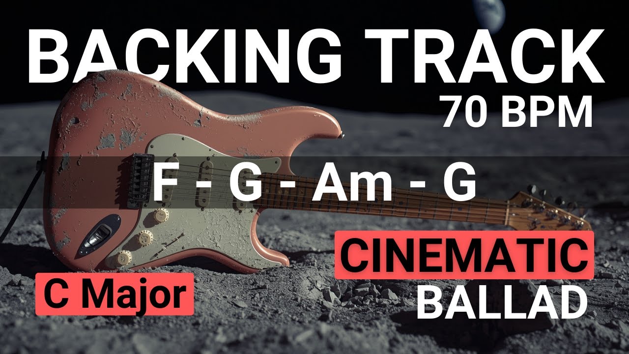 Cinematic Afloat Ballad Backing track in C | F - G - Am - G | 70 BPM